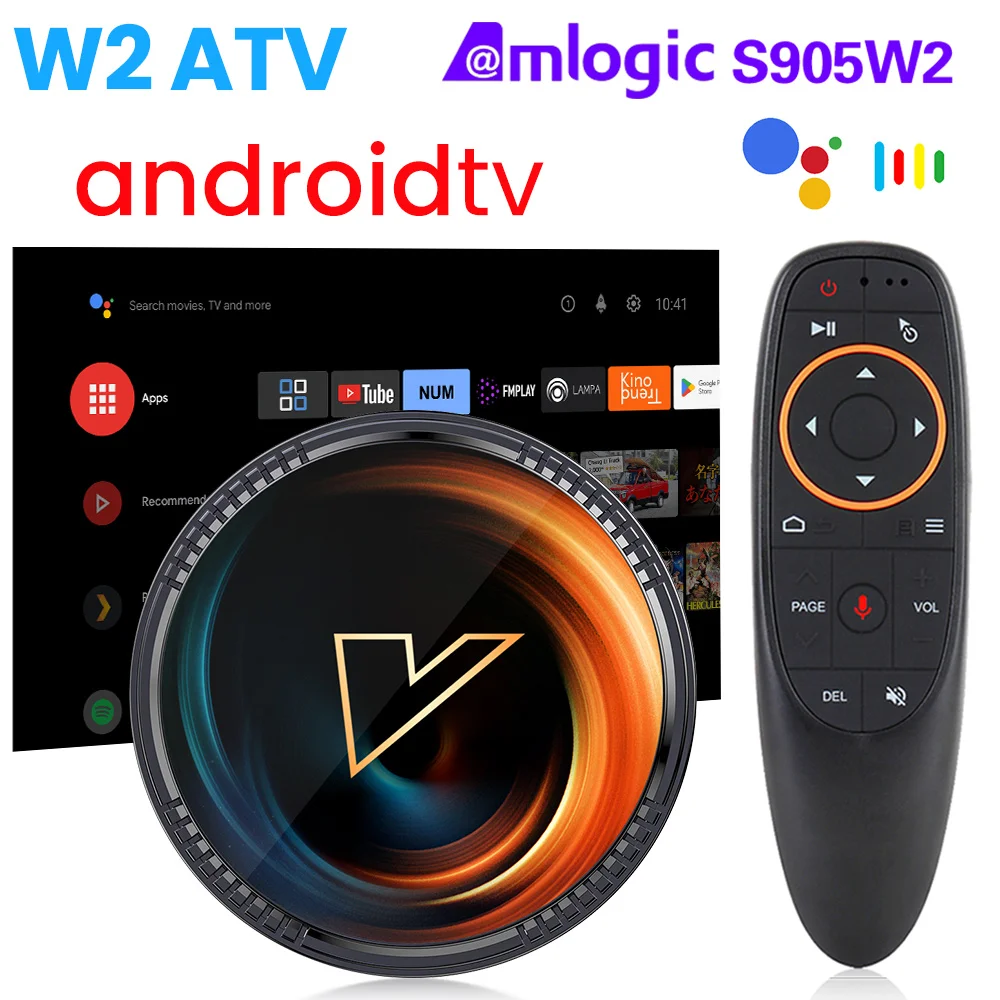 VONTAR W2 ATV androidtv 11.0 Smart TV Box Amlogic S905W2 Suporte Google Entrada de Voz 8K Vídeo 4K AV1 Wifi BT4.0 Set top box