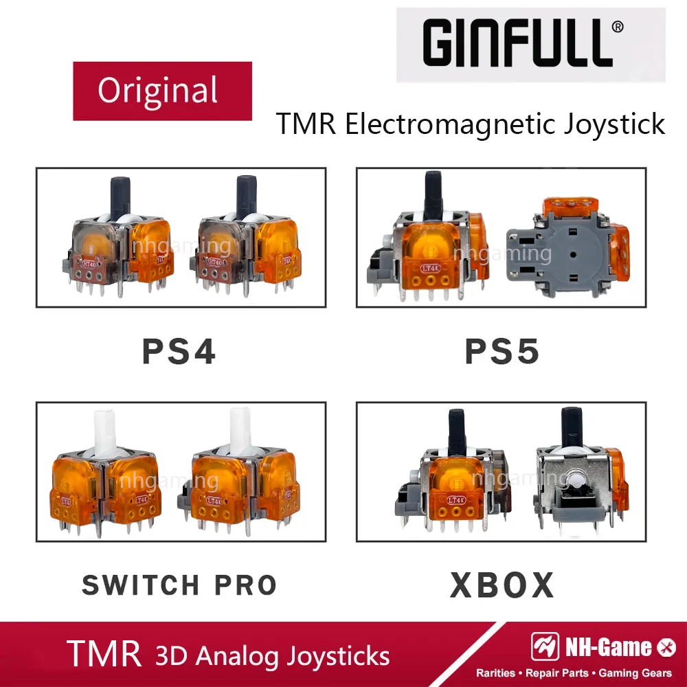 Joystick eletromagnético tmr para ps5, módulo de sensor analógico 3d para ps4, controle de xbox one com 10 peças/20 peças