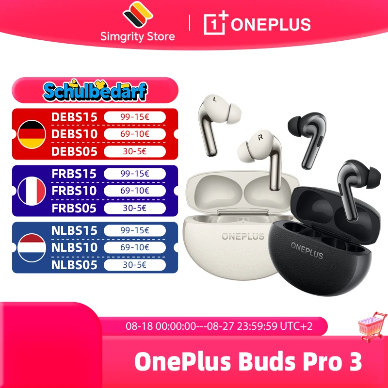 Versão global dos auscultadores OnePlus Buds Pro 3 Áudio espacial com cancelamento de ruído até 50dB e áudio de alta resolução com seguimento da cabeça