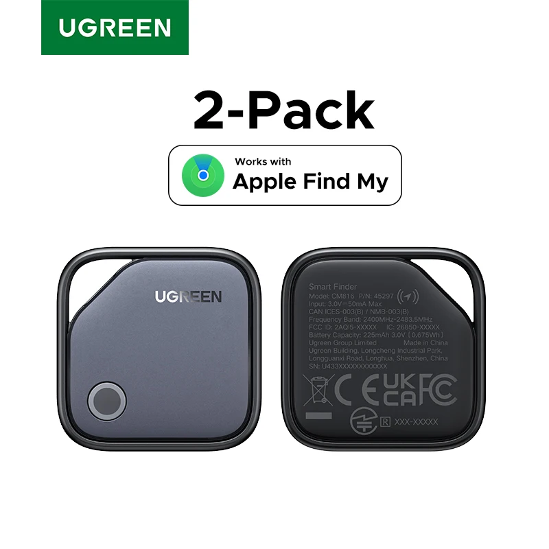 Rastreador Bluetooth de etiqueta inteligente UGREEN, localizador de chaves, localizador de itens SmartTag, bateria de até 2 anos para iPhone Apple Find My (apenas IOS)