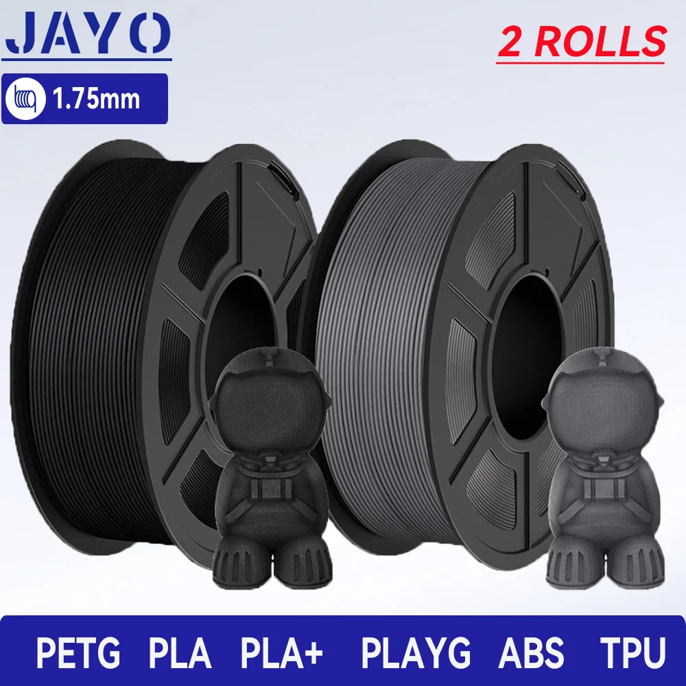 Jayo impressora 3d pla/petg/pla + /pla meta/seda/asb/tpu filamento 1.75mm 2 rolo 1.1kg/0.65kg filamento de impressora 3d para impressora 3d