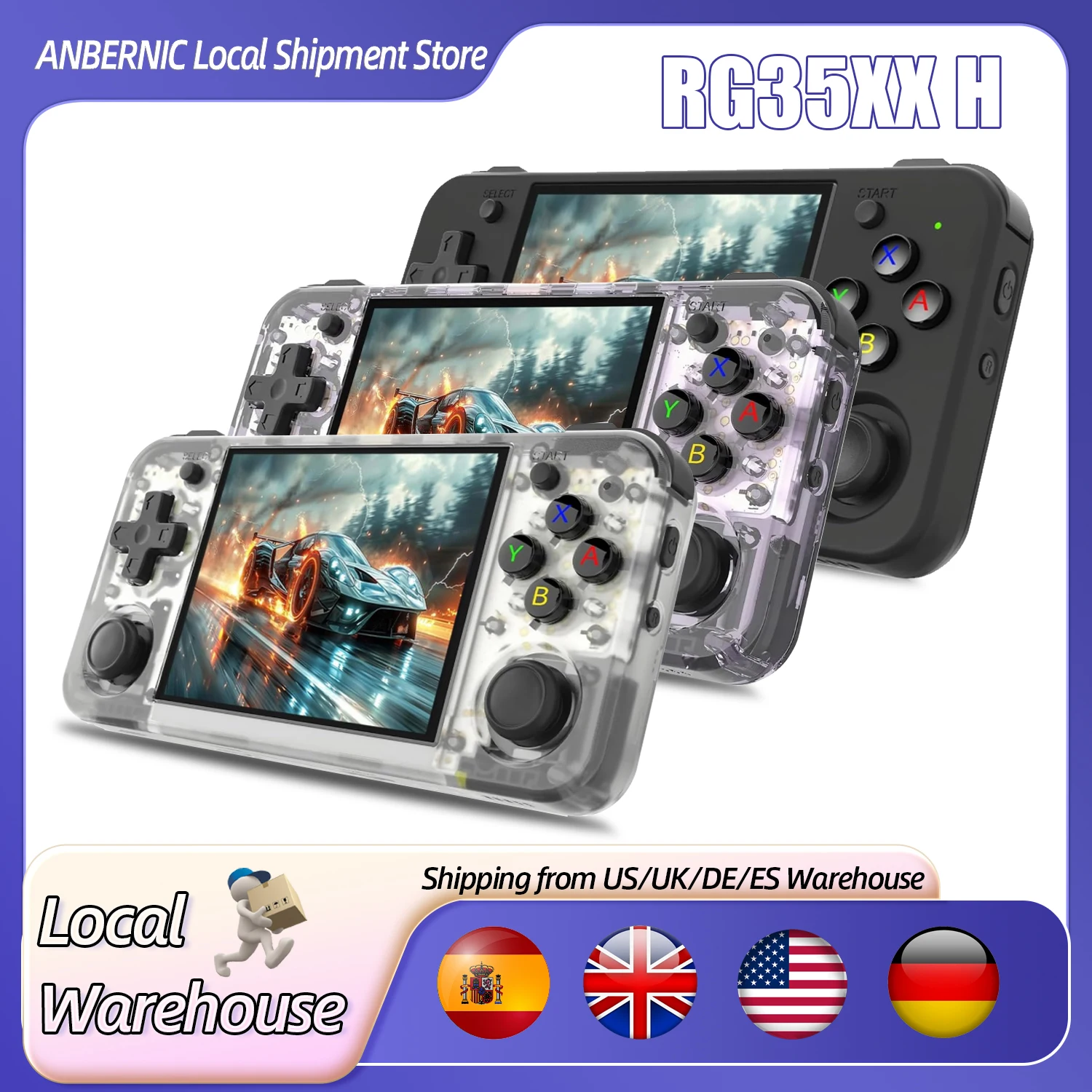 Anbernic rg35xx h retro handheld game player de vídeo console 3.5 Polegada ips ângulo de visão completo h700 quad hd bluetooth 3300 mah presente