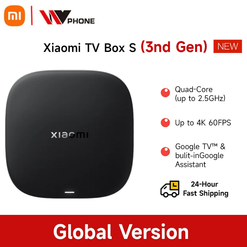 Versão global xiaomi tv box s 3a geração 4k ultra hd 2g 32g wifi bt5.2 google tv elenco netflix smart tv box media player