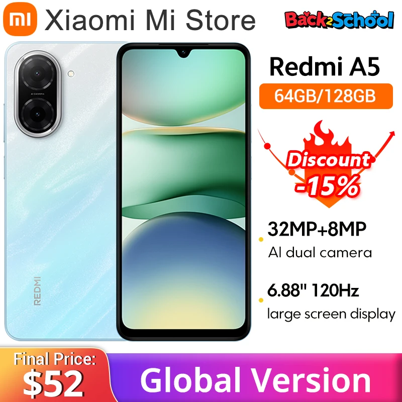 Versão global redmi a5 unisoc t7250 processador 32mp câmera principal 6.88 