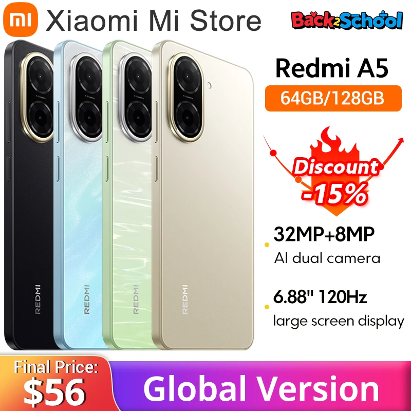 Versão global redmi a5 unisoc t7250 processador 32mp câmera principal 6.88 