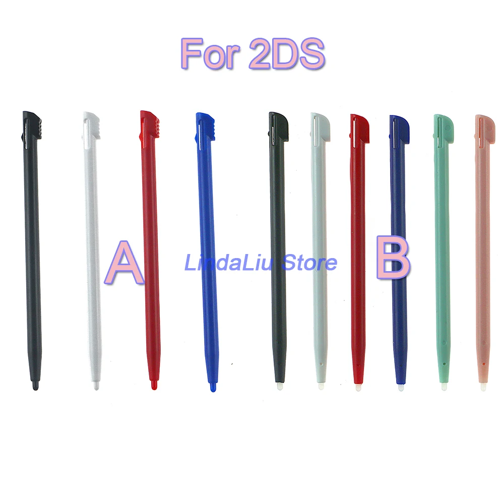 2 peças para caneta de toque de plástico 2ds stylus de substituição compatível com nintendo 2ds caneta stylus de toque multicolorida