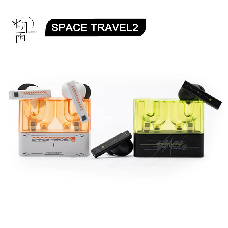 MOONDROP Space Travel 2 HiFi com cancelamento de ruído TWS fone de ouvido sem fio Bluetooth 6.0 ANC Modo de jogo de baixa latência SBC/AAC