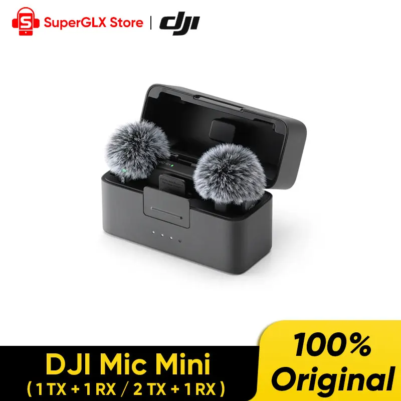 100% original dji microfone mini microfone sem fio com cancelamento de ruído inteligente áudio de alta qualidade dji original