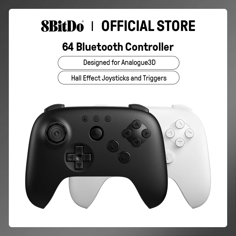 Controlador de jogos Bluetooth 8BitDo 64 para 3D analógicos, Switch, Switch 2, Windows e Android