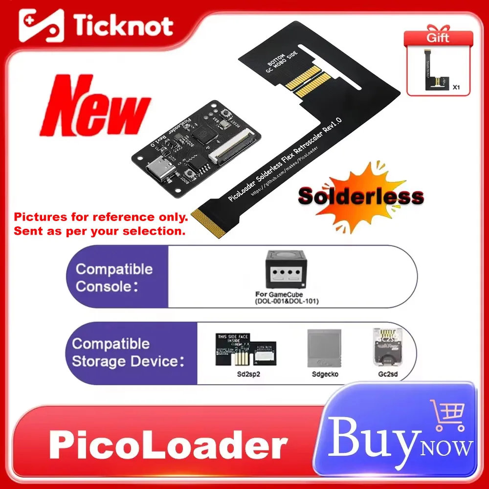 Picoloader sem solda para gamecube open source baseado em rp2040 para ngc DOL-001/DOL-101 console suporte lançamento de software de fermentação caseira