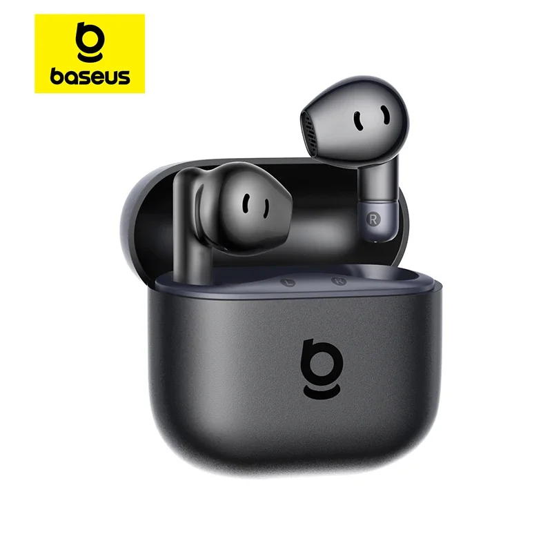 Baseus Bass BS2 Lite True Wireless Fones de ouvido Bluetooth 6.0 Fones de ouvido semi-in-ear 2 microfones AI ENC 40H Playtime IP55 SuperBass Fones de ouvido
