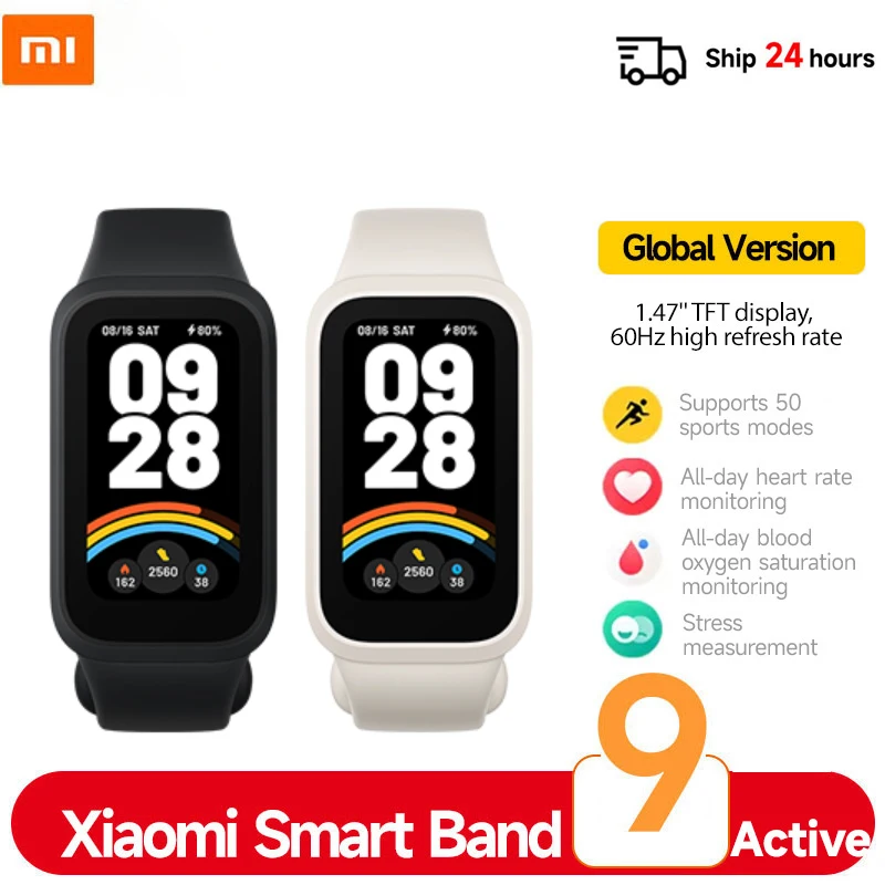Versão global xiaomi smart band 9 ativo 1.47 ''tela tft xiaomi band 9 ativo mi band 9 ativo até 18 dias de vida útil da bateria