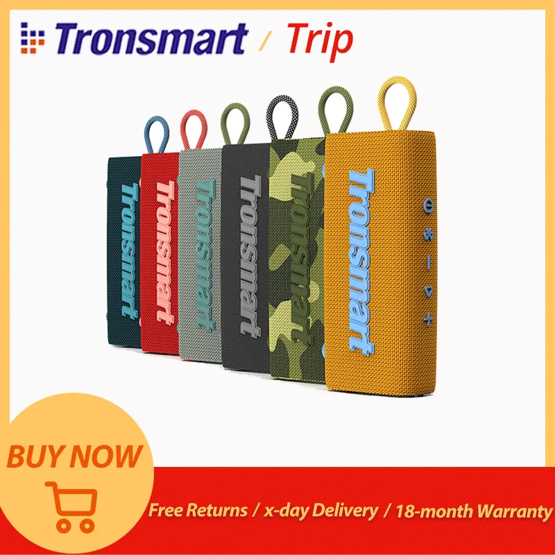 Tronsmart Trip Speaker Alto-falante Bluetooth portátil com driver duplo, IPX7 à prova d'água, estéreo sem fio verdadeiro para exterior