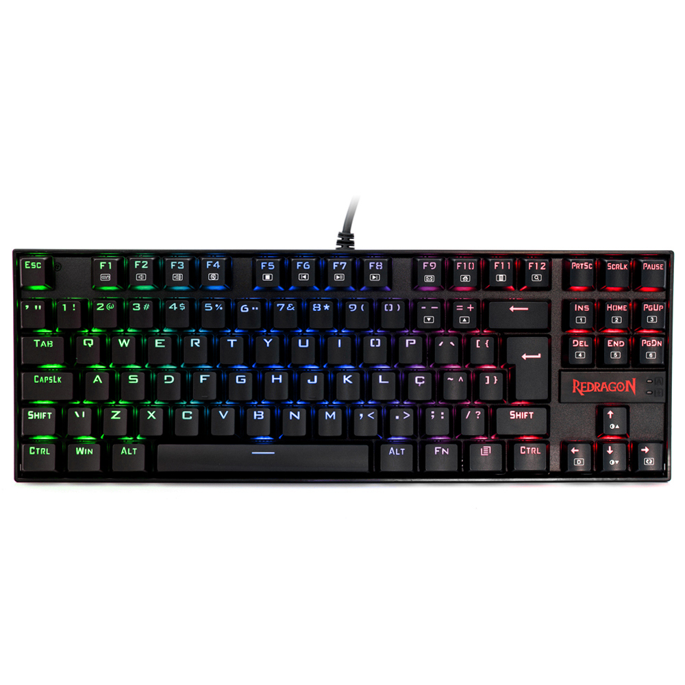 Teclado Gamer Redragon Kumara RGB PTO switch Marrom - K552RGB-1(PT-BROWN)