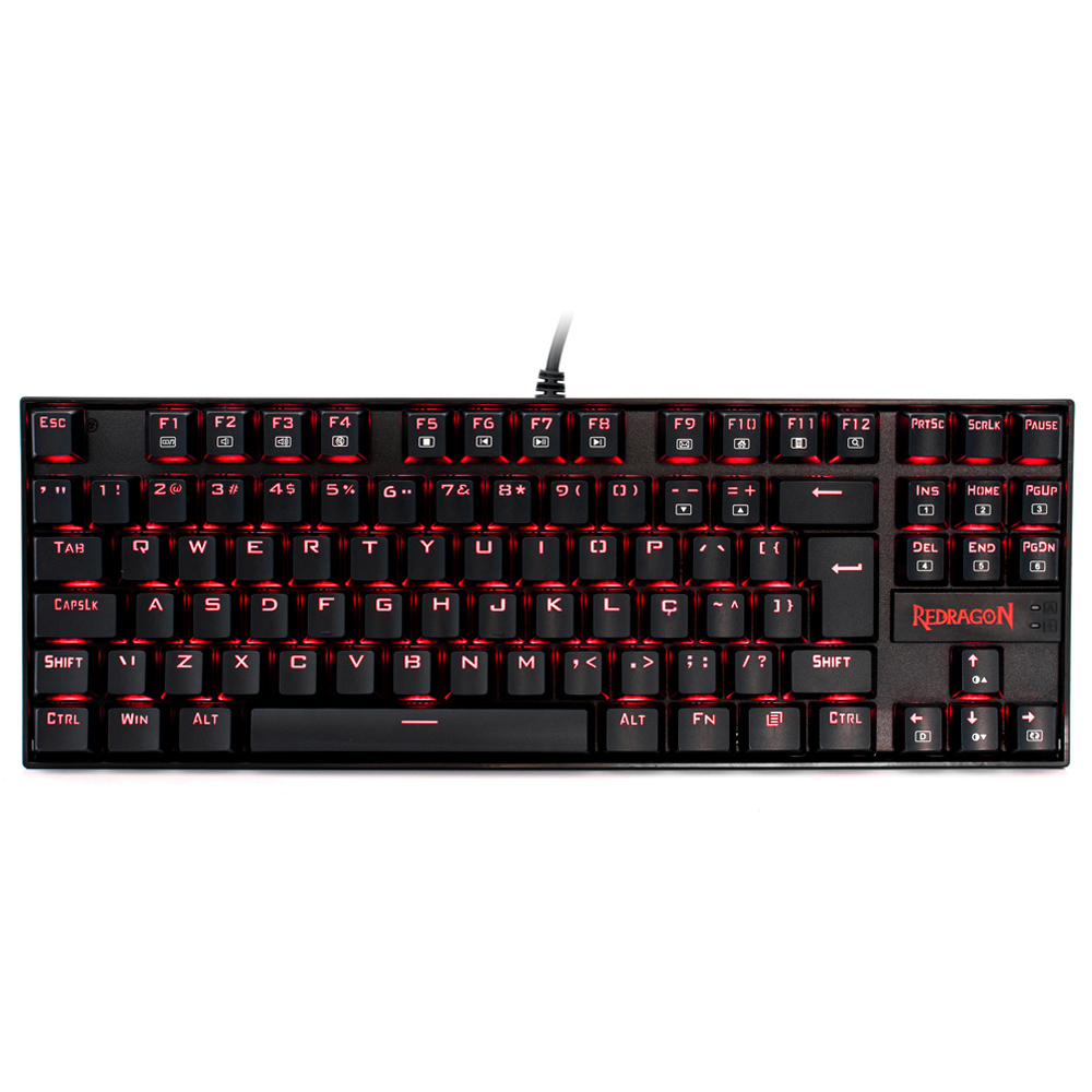 Teclado Gamer Redragon Kumara Single Color Preto switch Marrom - K552-2 (PT-BROWN)