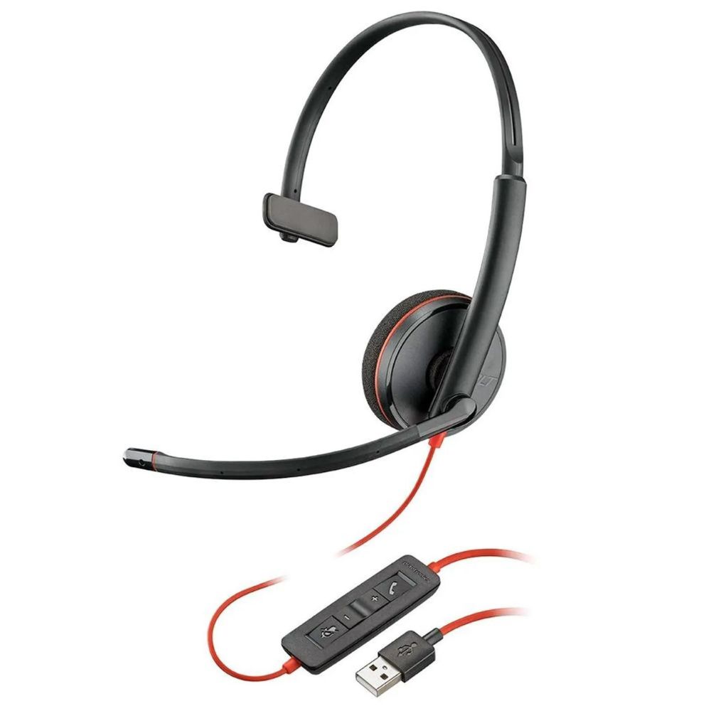 Fone De Ouvido Headset Poly Plantronics Blackwire C3210 USB-A