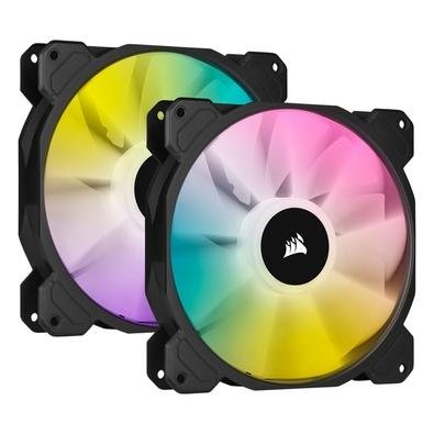 Kit Com 2 Ventoinhas Corsair iCUE SP140 Elite Performance, 140mm, RGB, Preto - CO-9050111-WW