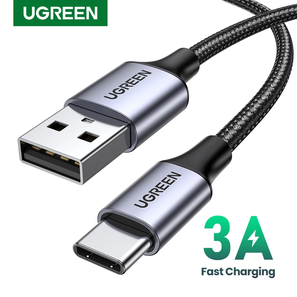 Ugreen 3a usb tipo c cabo para xiaomi samsung s21 carregamento rápido fio USB-C carregador cabo de dados para ipad samsung poco usb c