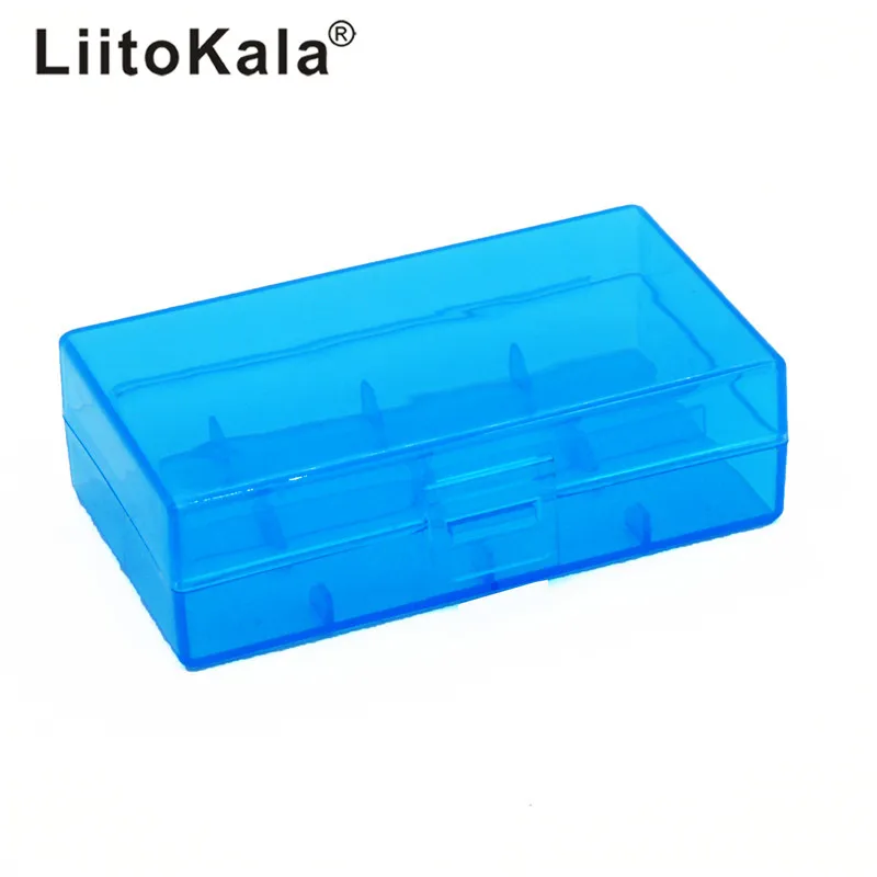 LiitoKala-Caixa De Bateria De Plástico Transparente, Suporte De Bateria, Caixa De Armazenamento, Hard Blue, Presentes, 2x18650