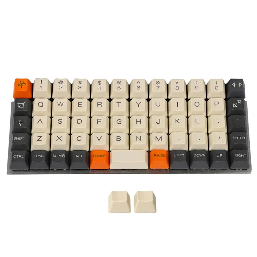 Ymdk planck ymd40 v2 niu40 preonic keyset carbono gravado a laser 40% impressão superior oem keycap 1.5mm de espessura pbt