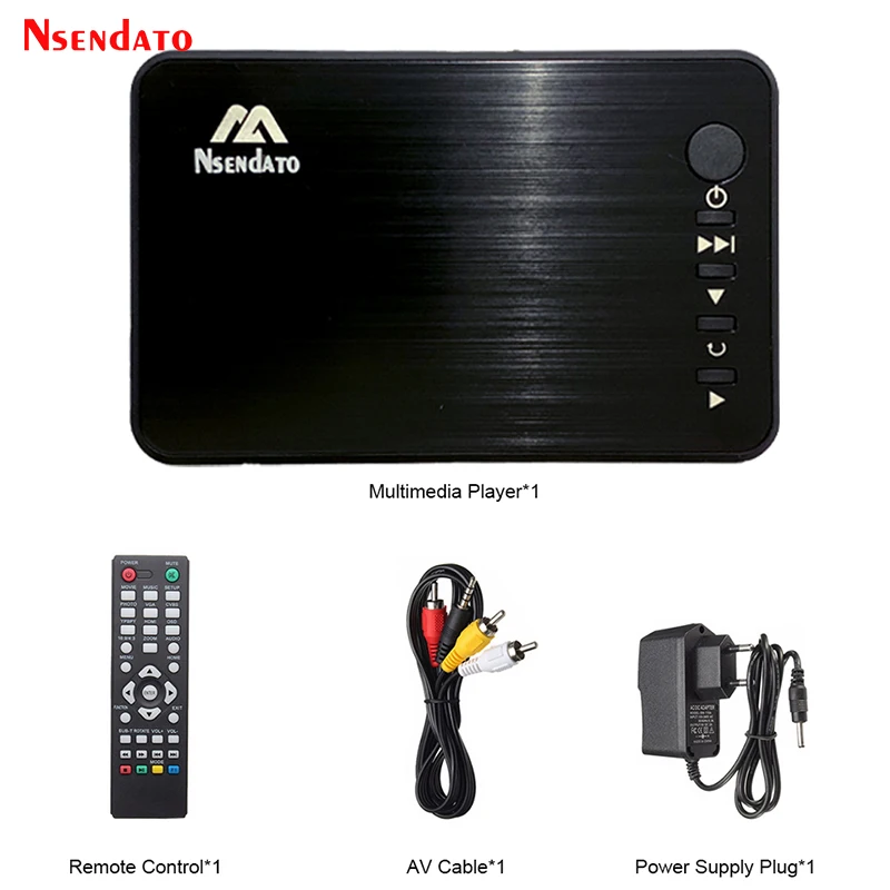 Mini reprodutor multimídia full hd autoplay 1080p usb externo hdd media player para disco sd u hd vga saída av para mkv rmvb
