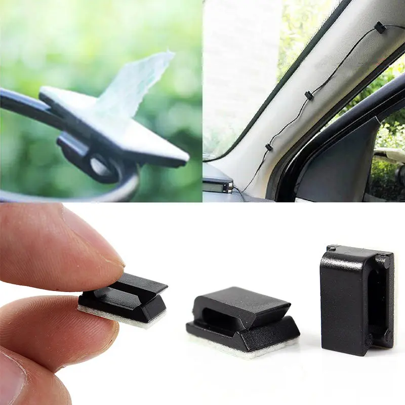 Carro Adesivo Cabo Suporte Cabo, Braçadeira Fio, Gestão Clips, Mayitr Organizador, Protetor de Cabos, 1.7x0.5cm, 50Pcs, Chegada