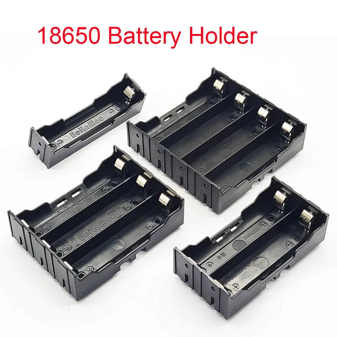 18650 caixa da bateria 1x 2x 3x 4x 18650 suporte da bateria 18650 caixa de armazenamento da bateria 1 2 3 4 slot baterias recipiente pino duro diy