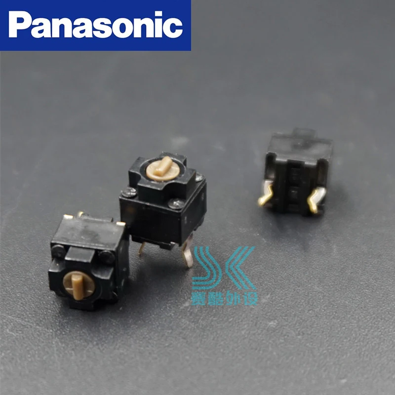 2 pçs panasonic original mouse quadrado micro interruptor botão evqp0e07k para o rolo ie3.0 de microsoft io1.1 preto manchas marrom