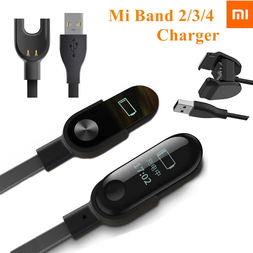 Carregadores para xiaomi mi band 2 3 4 usb, cabo de carregador e base de dados