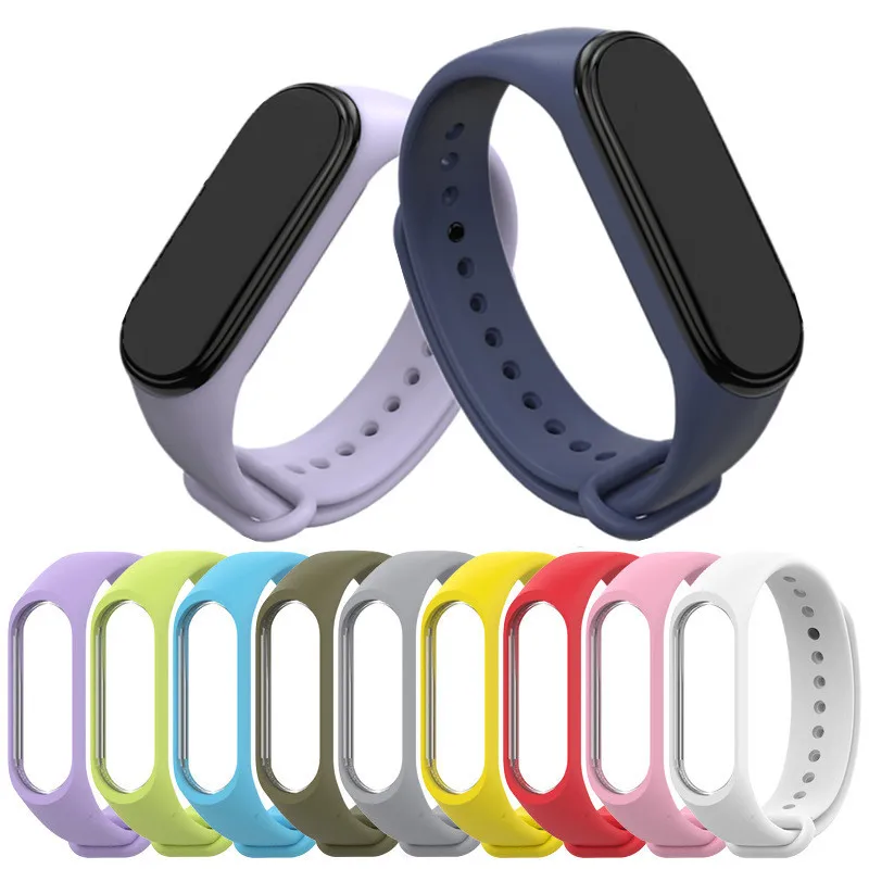 Pulseira de silicone para Xiaomi Mi Band, pulseira para Mi Band 6, 5, 4, 3, Sport Watch Acessórios