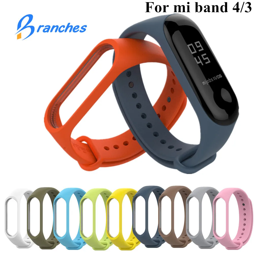 Mi band4 pulseira para xiaomi mi banda 3 4 esporte cinta relógio de silicone pulseira de pulso para xiaomi mi banda 3 4 pulseira miband 4 3 cinta