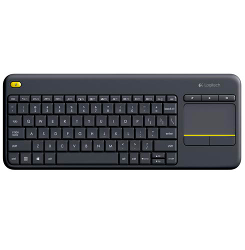 Teclado Wireless com Touchpad Multitoque Preto Logitech - K400