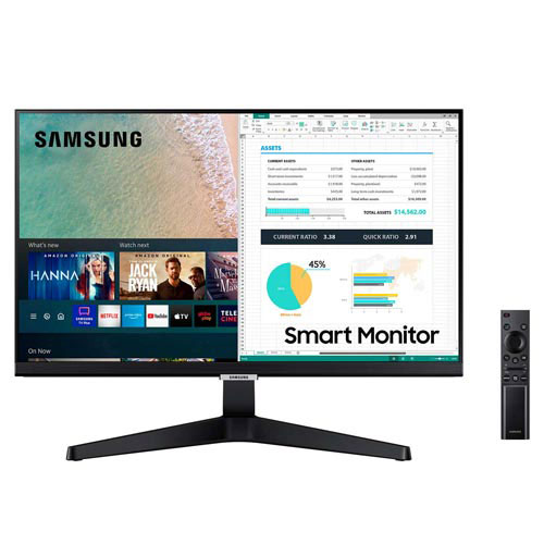 Smart Monitor 24 Samsung LCD com Plataforma Tizen, Tap View, HDMI, Bluetooth, HDR, Preto, Série M5 - LS24AM506NLMZ
