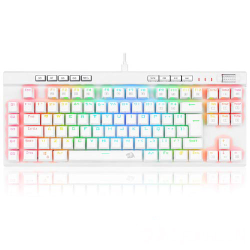 Teclado Óptico Gamer para Windows e Mac Magic-Wand Pro Rgb Branco e Marrom - Redragon - K587W-RGB-PRO