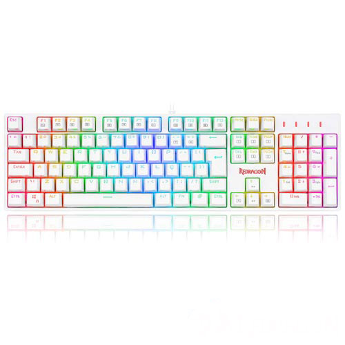 Teclado Óptico Gamer para Windows e Mac Surara Pro Rgb Branco e Azul - Redragon - K582W-RGB-PRO