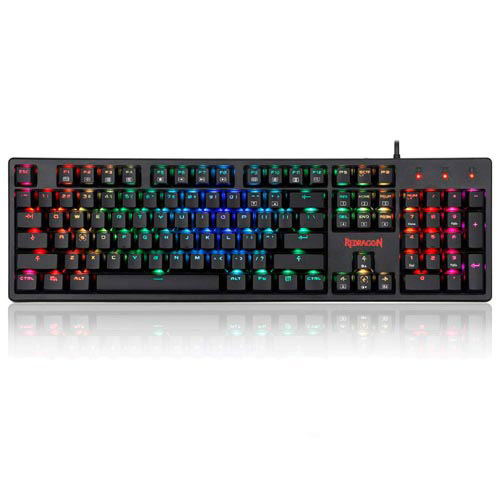 Teclado Mecânico Gamer para Windows e Mac Kama Switch Azul RGB Preto - Redragon - K578-RGB