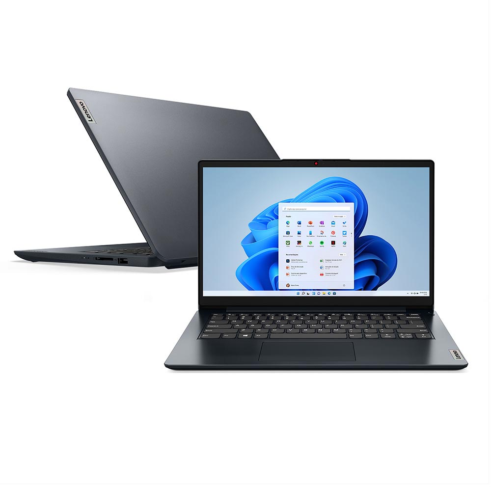 Notebook Lenovo, Intel Core i7 1255U, 16GB, 512GB SSD, Tela de 14, Abyss Blue, Ideapad 1i - 83AF0002BR