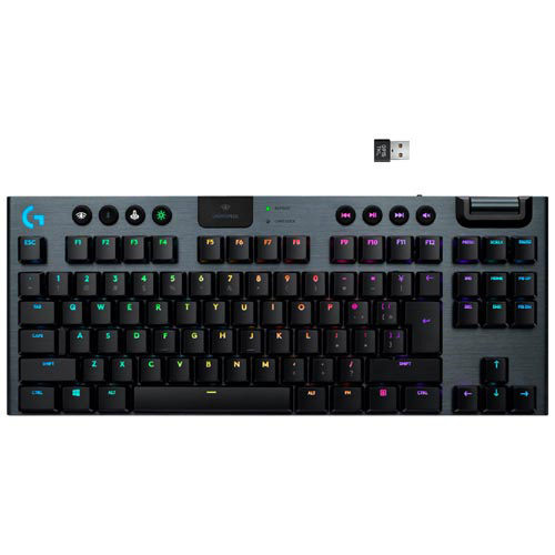 Teclado Mecânico sem Fio Logitech G915 TKL Carbon GL Brown Tactile para Jogos Black - 920-009495