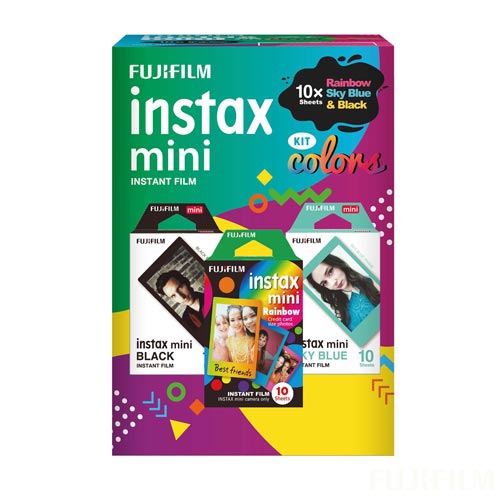 Filme Instantâneo Fujifilm Instax Mini para 30 Fotos Colorido com Borda Colorida - 705065386