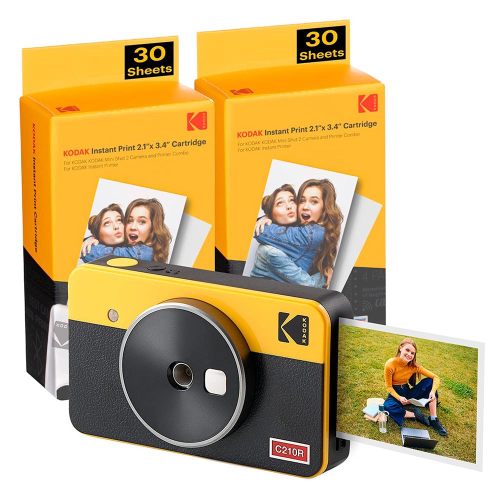 Câmera e Photo Printer Instantânea Mini Shot 2 Retrô Kodak Amarela - PM00S116A5