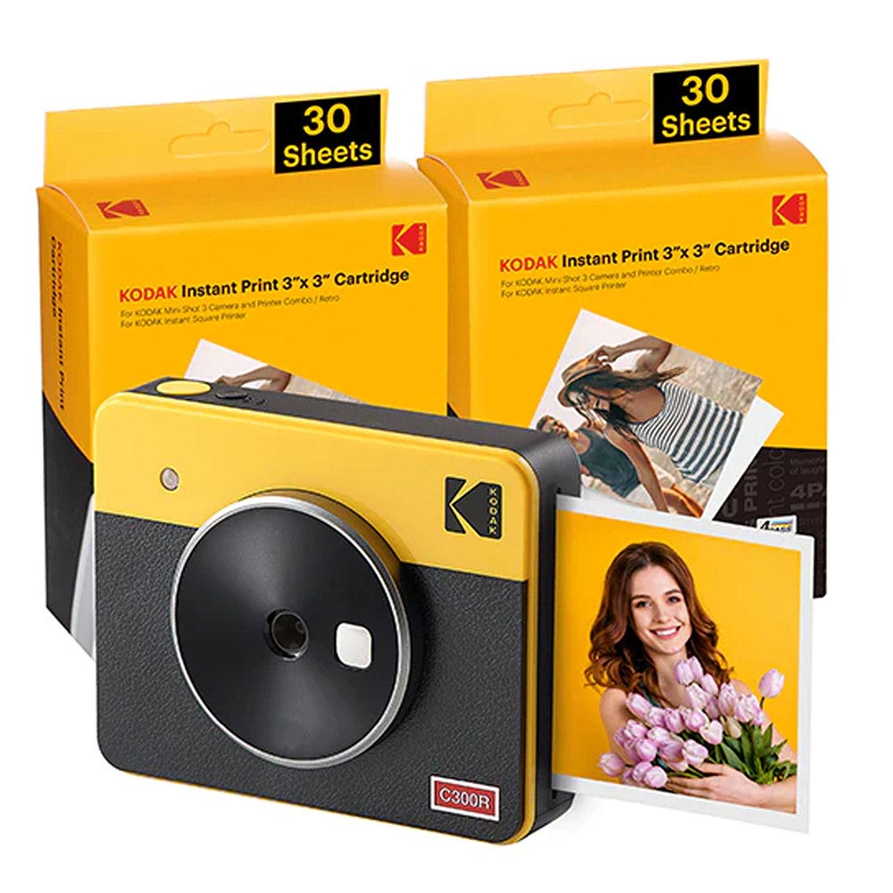 Câmera e Photo Printer Instantânea Mini Shot 3 Retrô Kodak Amarela - PM00S127A3