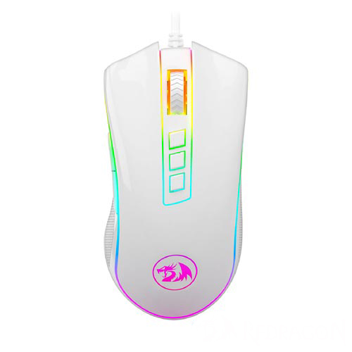 Mouse Gamer para PC e Mac Cobra FPS RGB Lunar White - Redragon - M711W-FPS