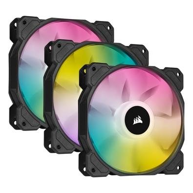 Kit com 3 Ventoinhas Corsair iCUE SP120 Elite Performance, 120mm, Led RGB, Preto - CO-9050109-WW