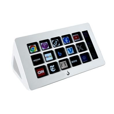 Mesa Controladora Rise Mode Streaming Vision 01, 15 Teclas LCD, USB, Branco - RM-MC-01-W