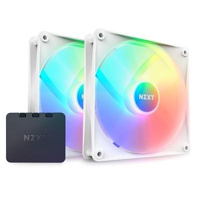 Kit com 2 Ventoinhas NZXT F140RGB Core, 140mm, RGB, Branco - RF-C14DF-W1