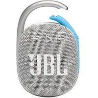 Caixa de Som Portátil JBL Clip 4, Bluetooth, 5 W RMS, À Prova d' Água, com Mosquetão Integrado, Até 10 Hrs de Bateria, Branco - JBLCLIP4ECOW