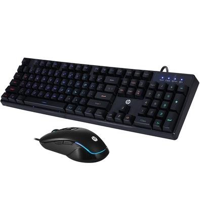 Kit Gamer HP KM200- Teclado, RGB, ABNT2 + Mouse RGB - 7JH33AA#AC4