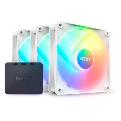 Kit com 3 Ventoinhas NZXT F120RGB Core, 120mm, Branco - RF-C12TF-W1