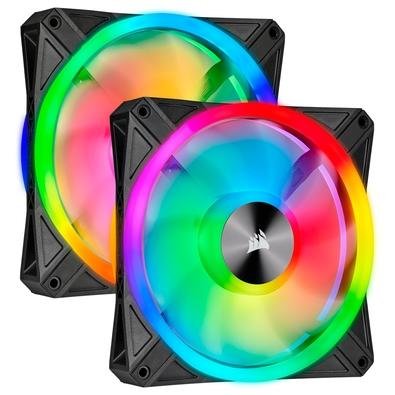 Cooler Fan Corsair QLSeries RGB, 2 Unidades, 140mm, Preto - CO-9050100