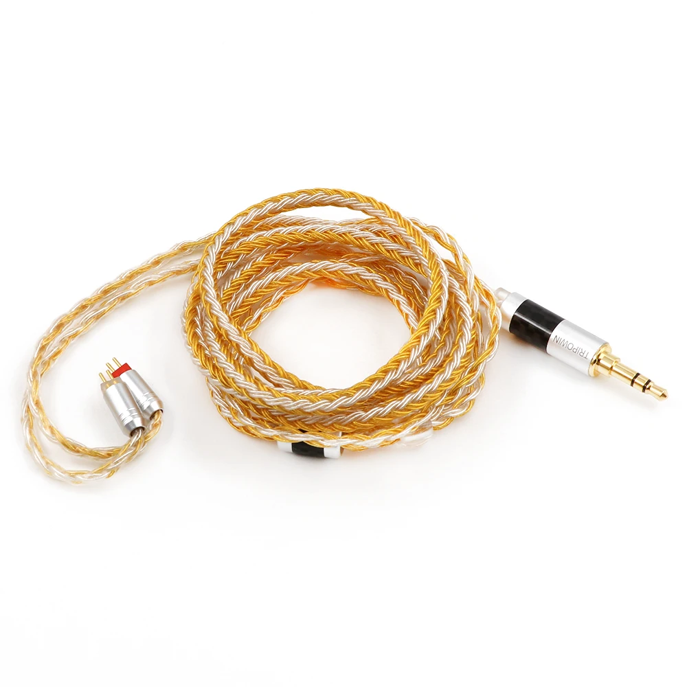 Tripowin Zonie 16 Core Cabo Banhado A Prata SPC Cabo de Fone de Ouvido QDC MMCX 2 PINOS PARA KZ ZS10 PRO C16 C12 BL03